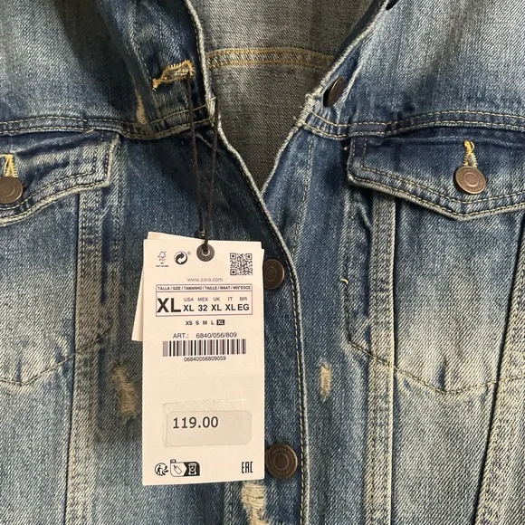 NWT Zara denim asymmetric dress size XL - Picture 4 of 4